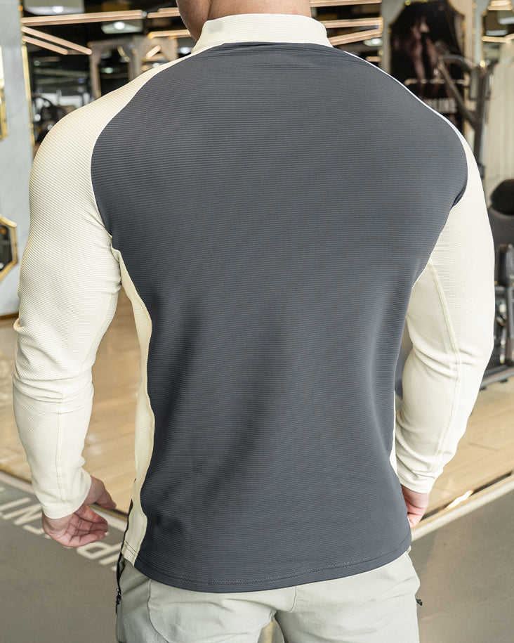Shoulder Cut Quarter Zip Pullover Long Sleeve New - Ahaselected
