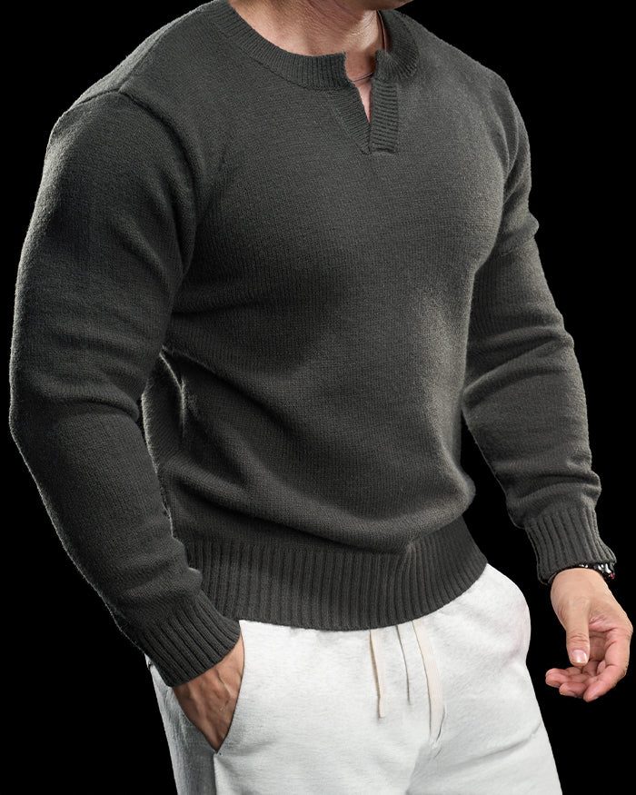 Ribbed V Neck Premium Sweater - Ahaselected