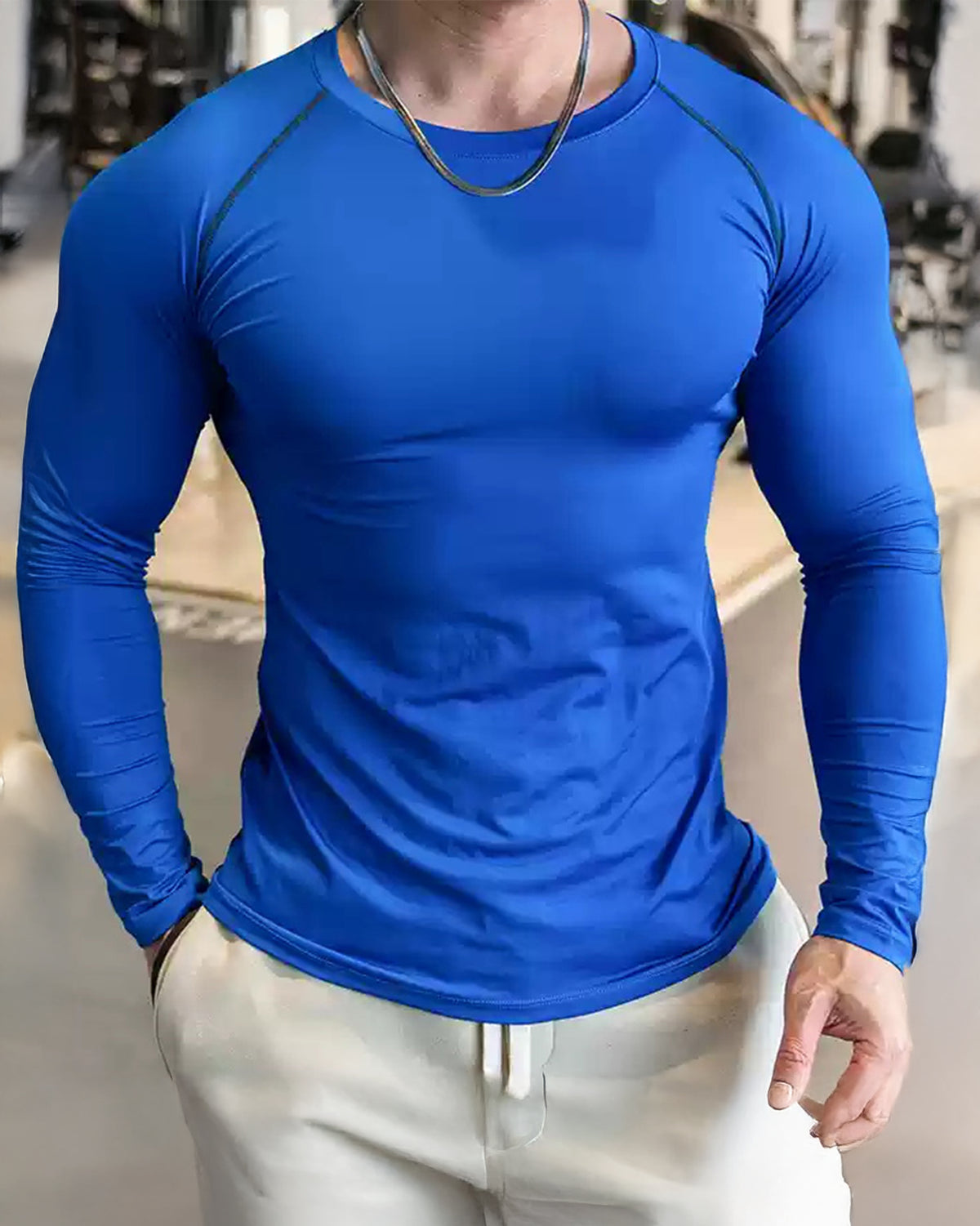 Shoulder Cut Pullover Long Sleeve Shirt - Ahaselected