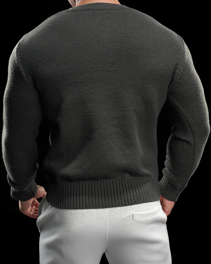 Ribbed V Neck Premium Sweater - Ahaselected