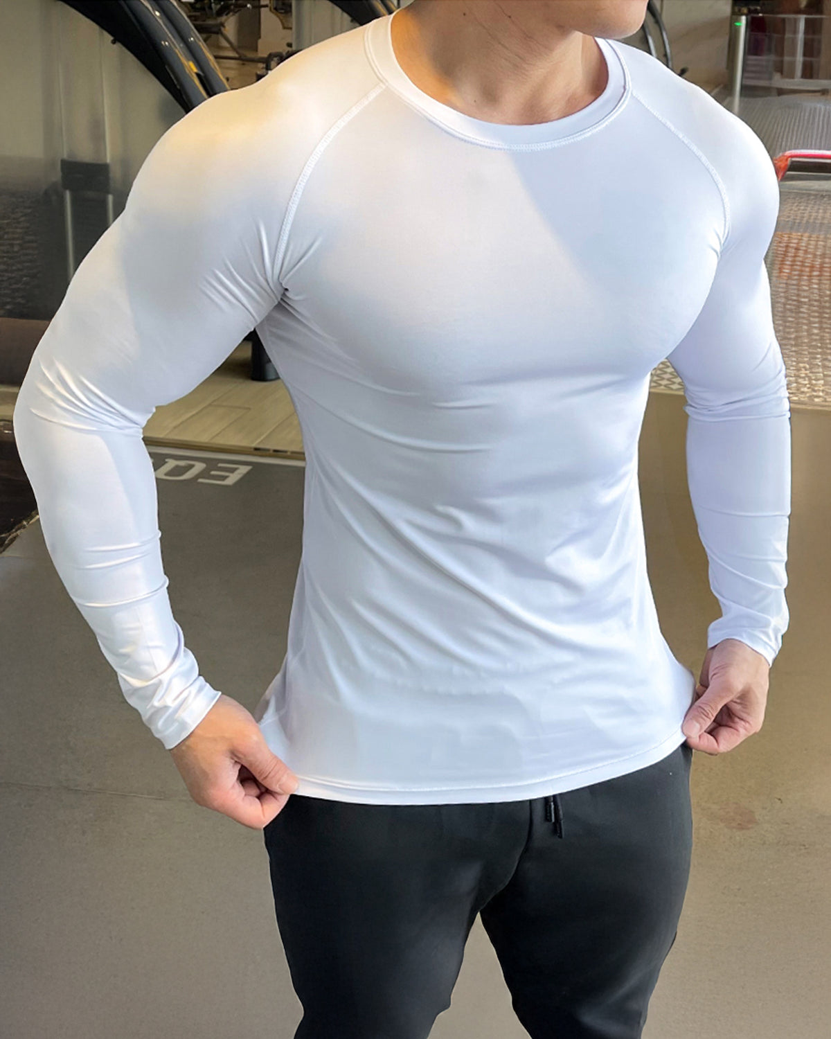 Shoulder Cut Pullover Long Sleeve Shirt - Ahaselected