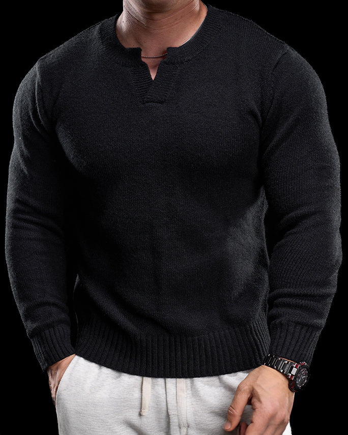 Ribbed V Neck Premium Sweater - Ahaselected