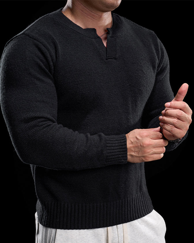 Ribbed V Neck Premium Sweater - Ahaselected