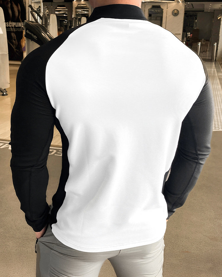Shoulder Cut Quarter Zip Pullover Long Sleeve New - Ahaselected