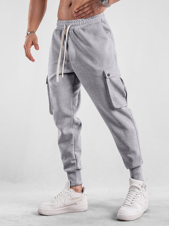 Comfy High Rib Cargo Sweatpant Jogger All Season Essential - Ahaselected