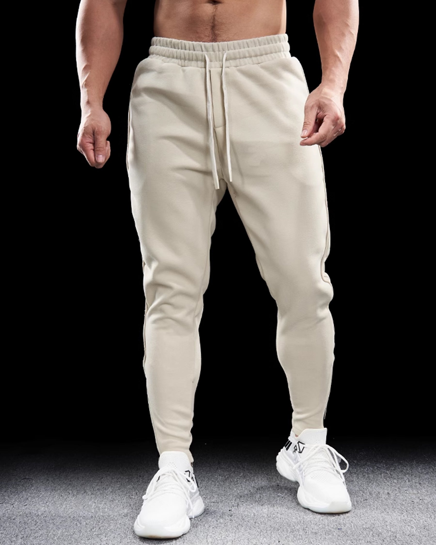 Track Side Sweatpants Jogger With Zipper Hem - Ahaselected