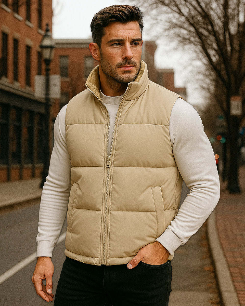 Men’s Two-Tone Polyfill Padded Vest - Ahaselected