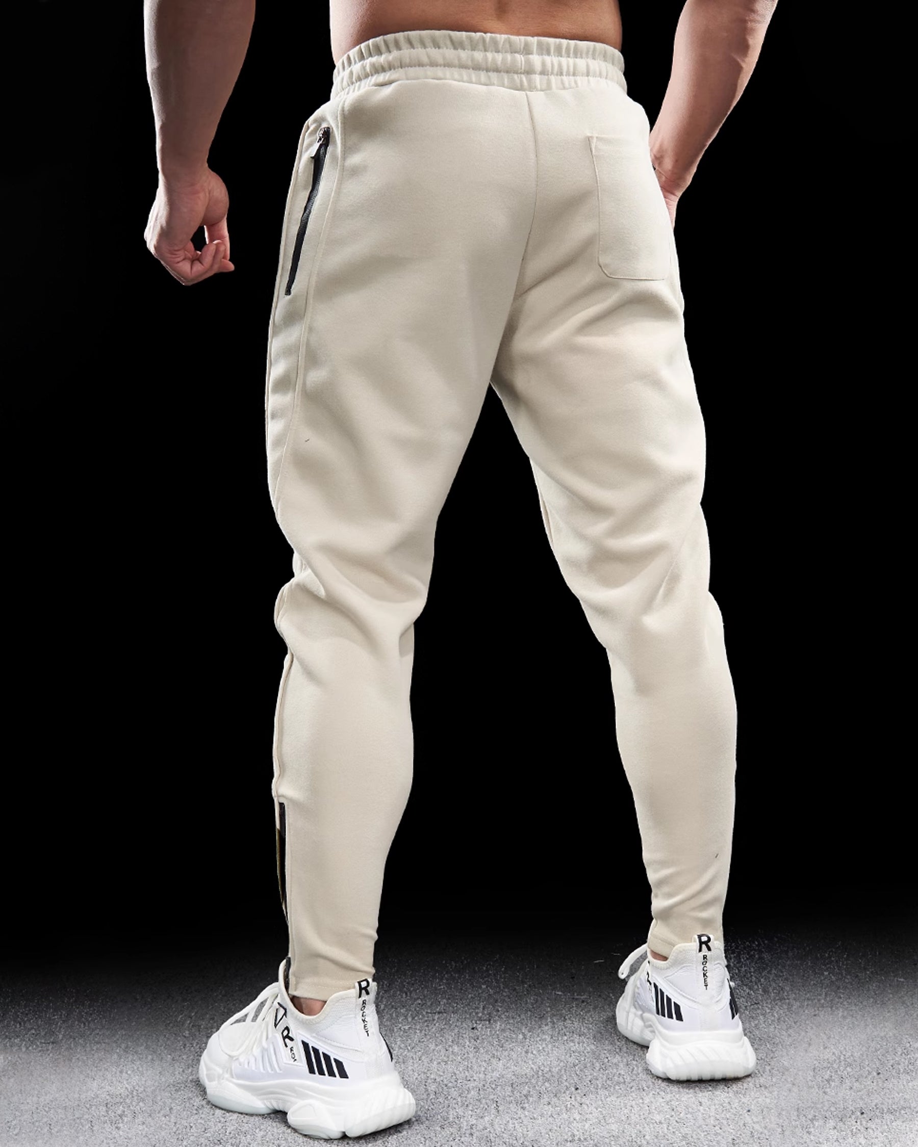 Track Side Sweatpants Jogger With Zipper Hem - Ahaselected