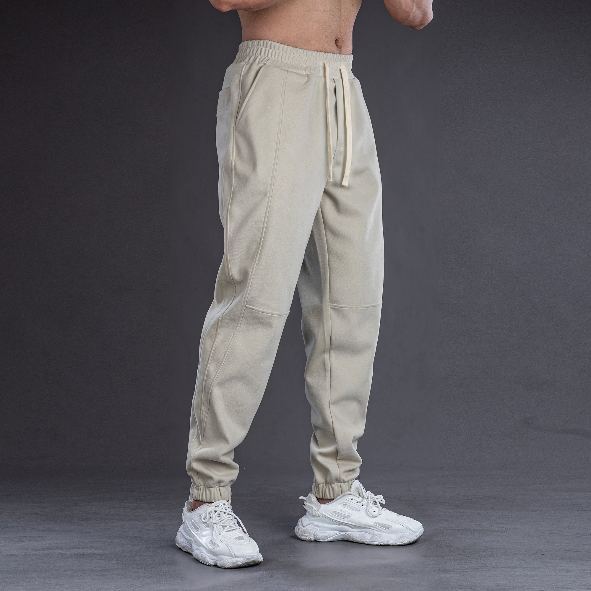 All-Day Stretch Panel Joggers with Cuffed Ankles - Ahaselected