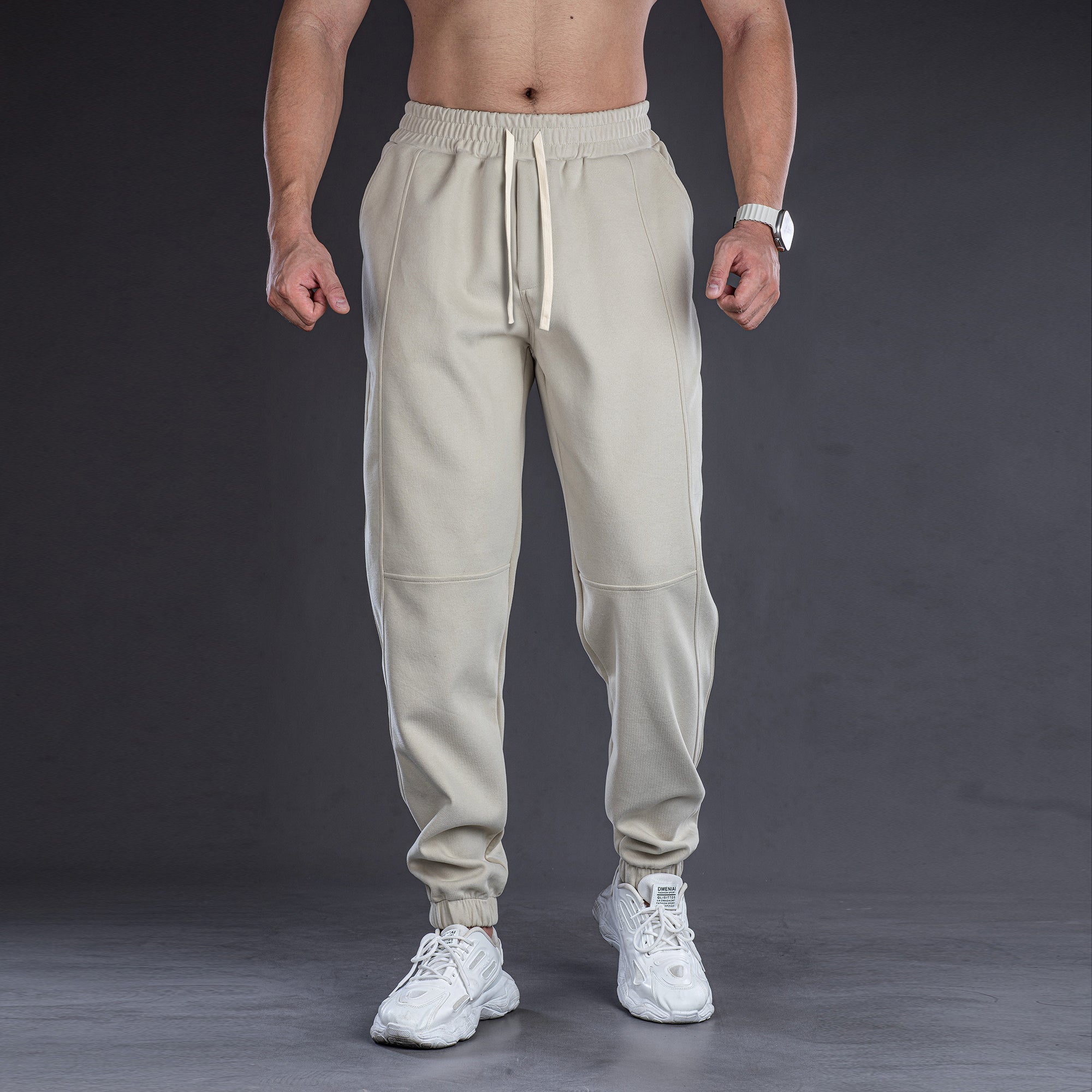 All-Day Stretch Panel Joggers with Cuffed Ankles - Ahaselected