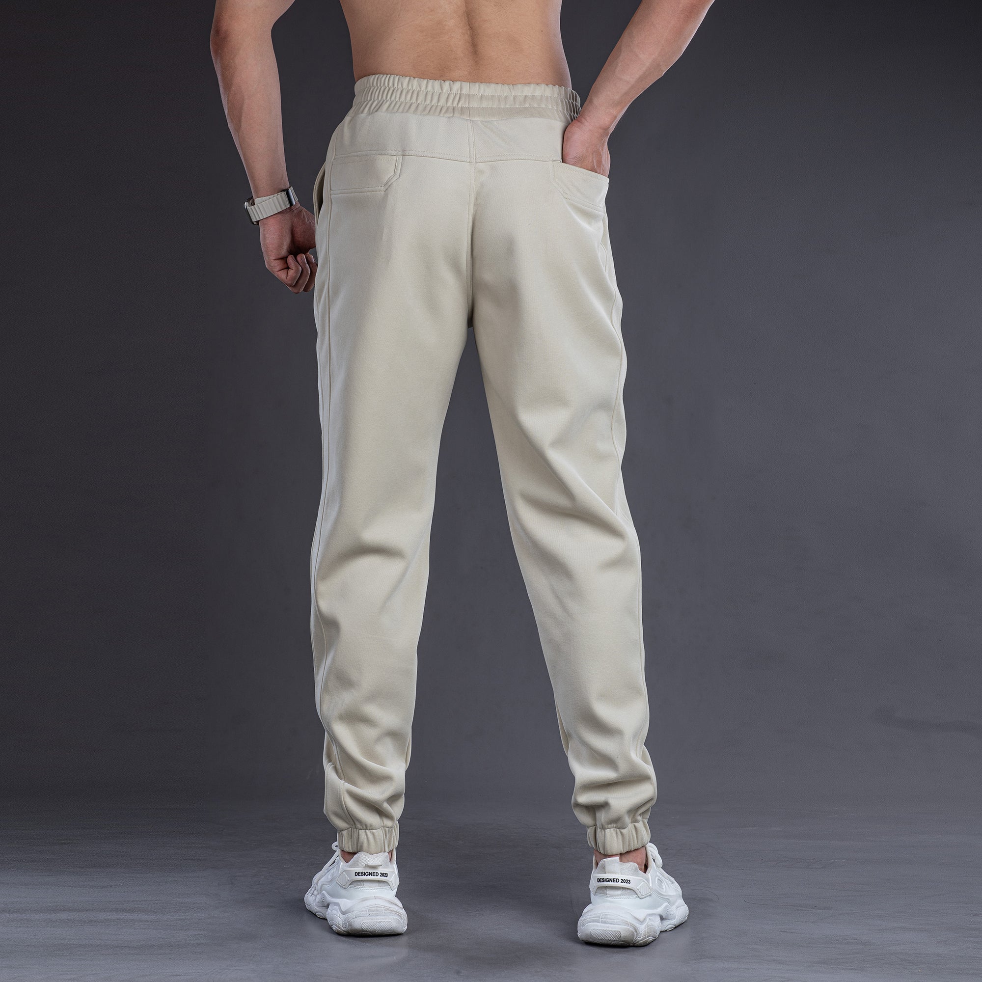 All-Day Stretch Panel Joggers with Cuffed Ankles - Ahaselected