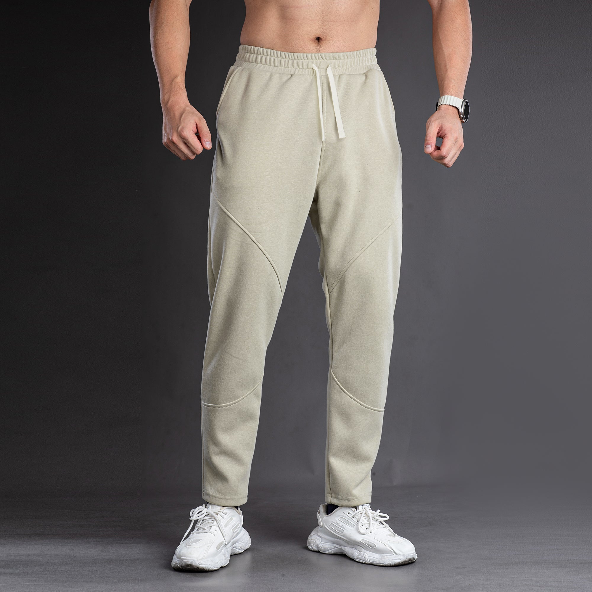 Tapered Cotton Stretch Panel Joggers - Ahaselected