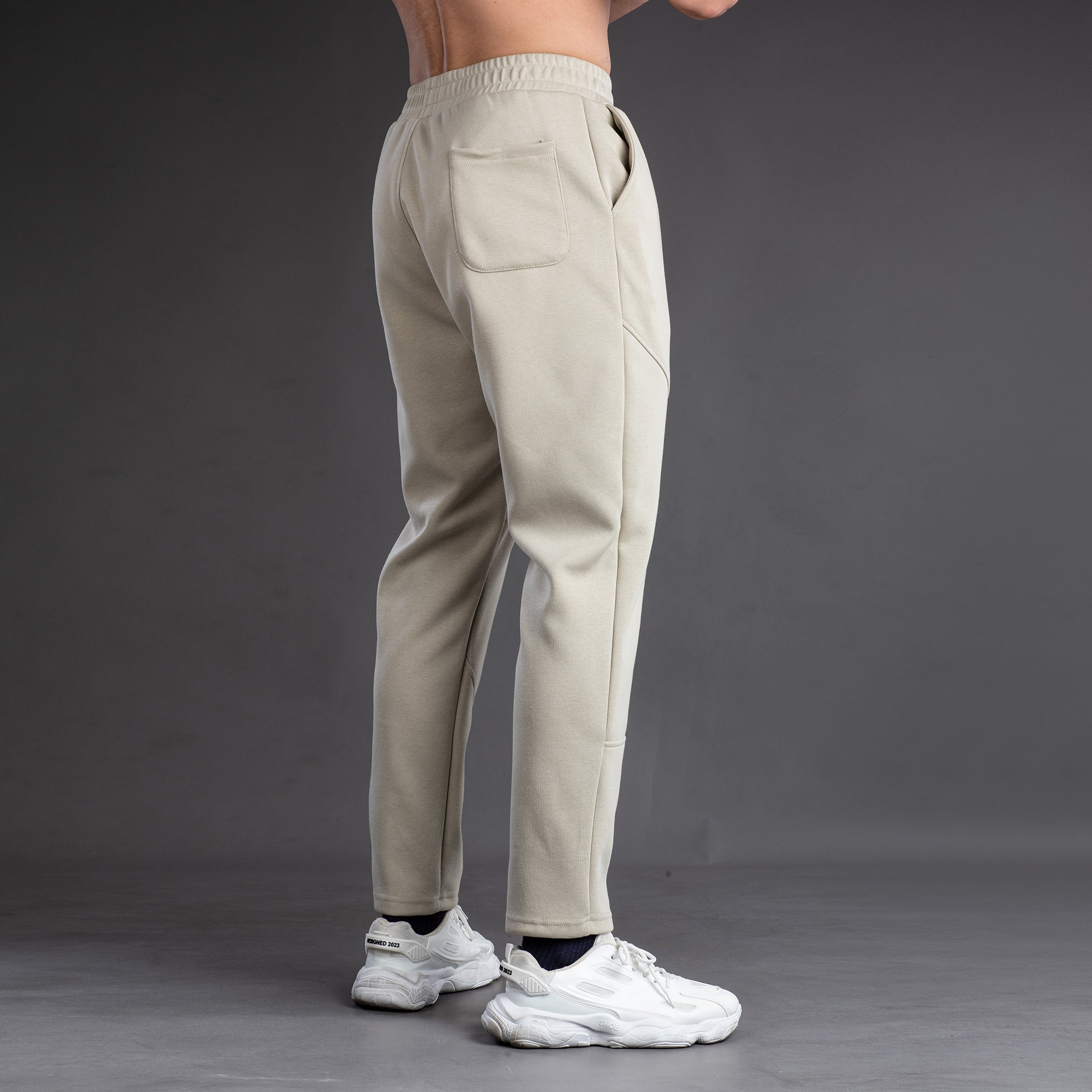 Tapered Cotton Stretch Panel Joggers - Ahaselected