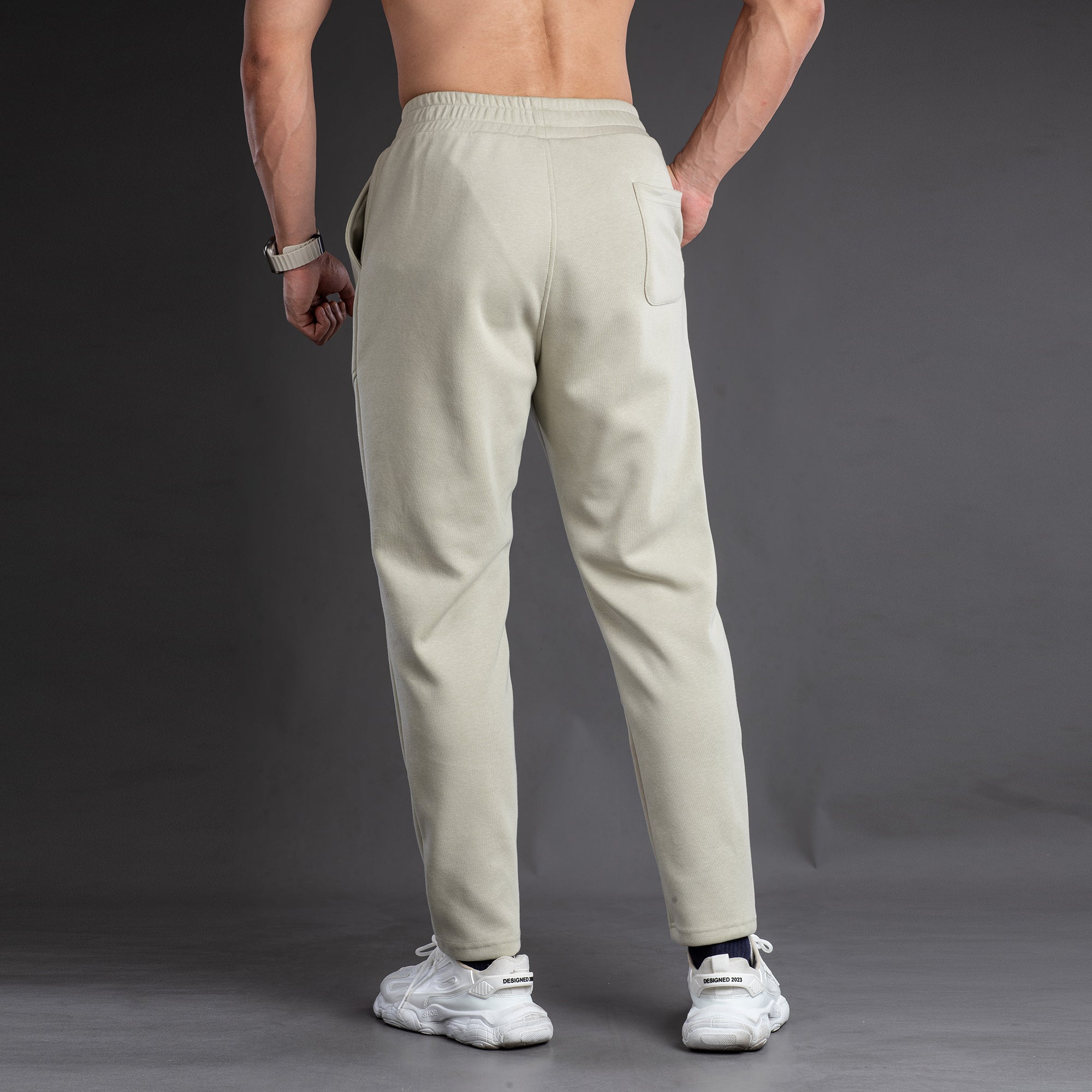 Tapered Cotton Stretch Panel Joggers - Ahaselected
