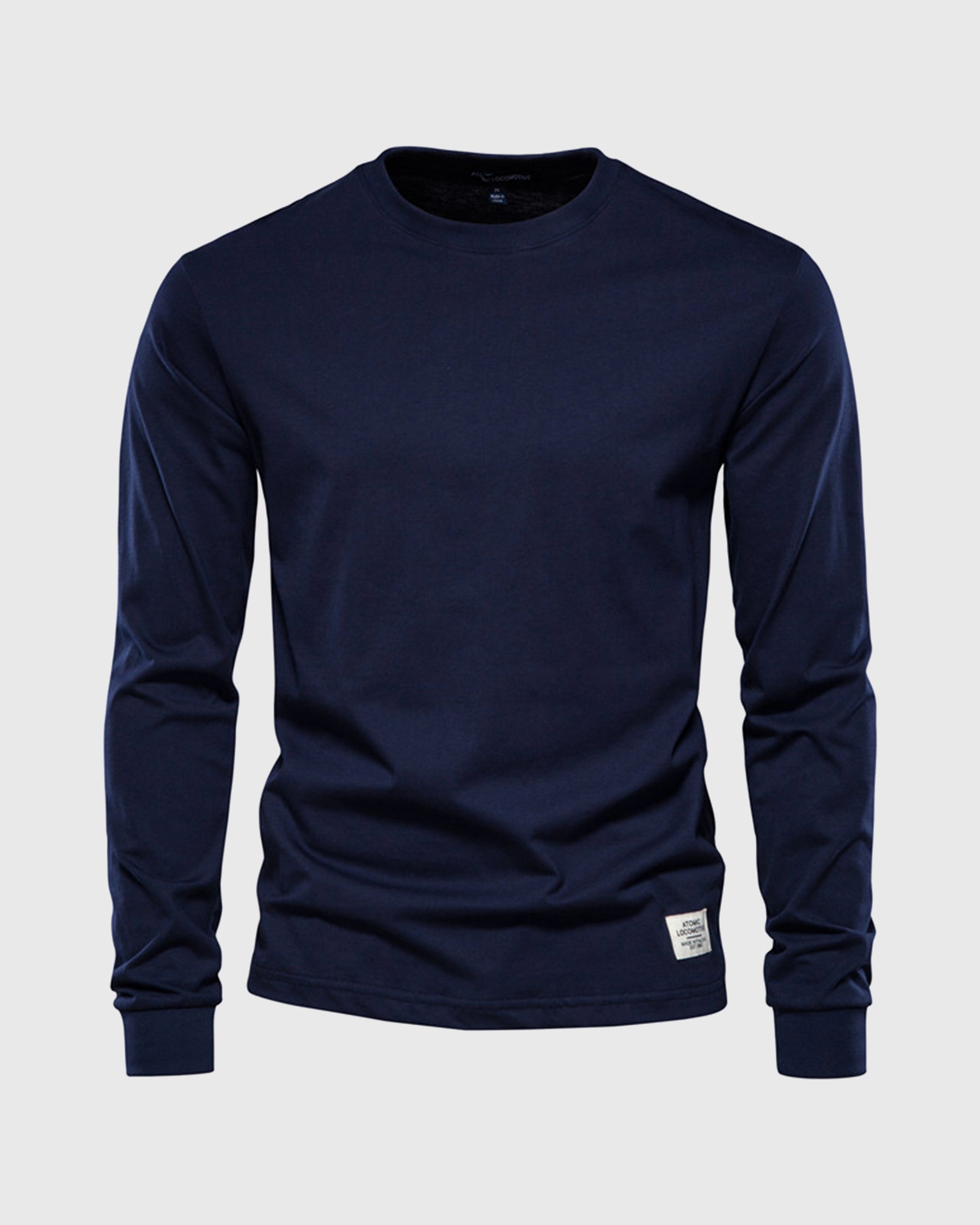 Crew neck Long Sleeve Cotton Premium Basic T-Shirt - Ahaselected