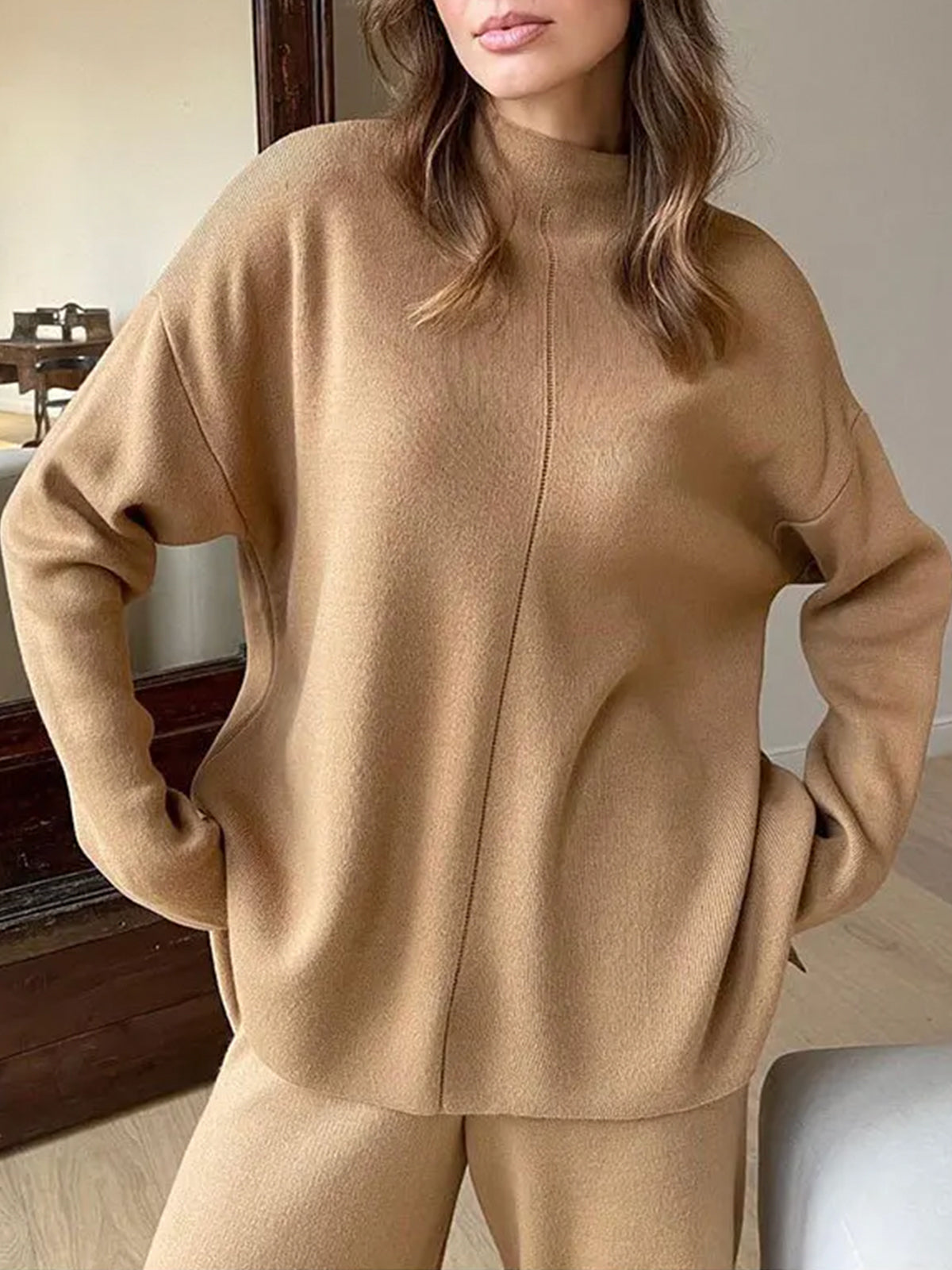 Loose Casual Sweater & Soft Pant 2 Piece Lounge Set - Ahaselected