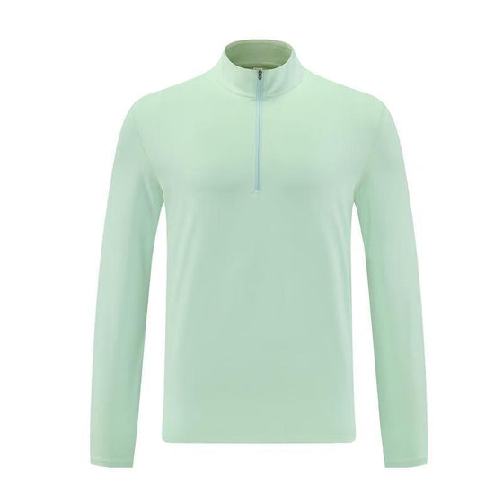 Men’s Half-Zip Stand Collar Long-Sleeve Training Top - Ahaselected