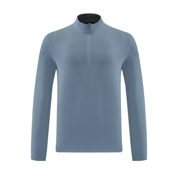 Men’s Half-Zip Stand Collar Long-Sleeve Training Top - Ahaselected