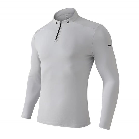Men’s Long-Sleeve Stand Collar Sports Top - Ahaselected