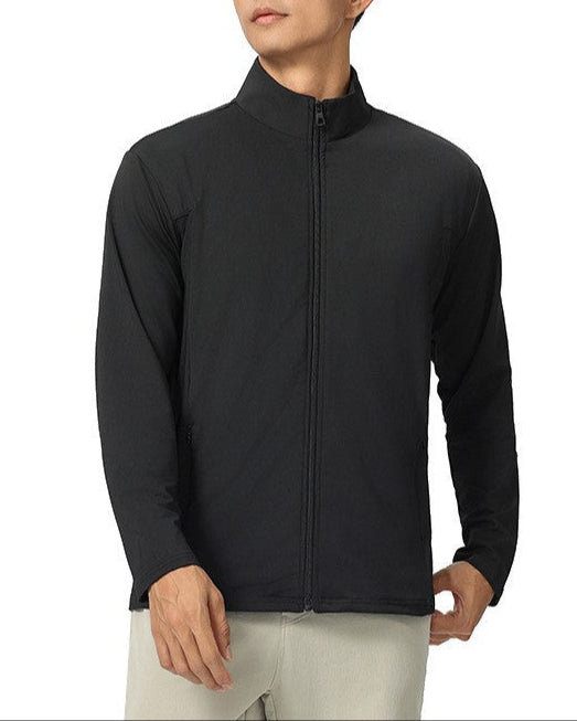 Men's Stand Collar Solid Color Casual Sports Jacket - Ahaselected