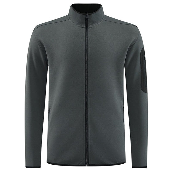 Men's Stand Collar Zip-Up Athletic Jacket