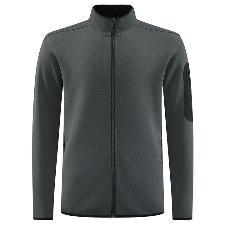 Men's Stand Collar Zip-Up Athletic Jacket