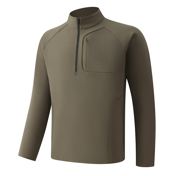 Half-Zip Woven Stand-Collar Quick-Dry Long-Sleeve Shirts