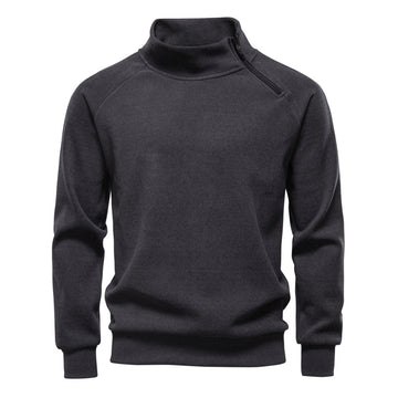 Men’s Stand Collar Fleece Pullover Sweatshirt