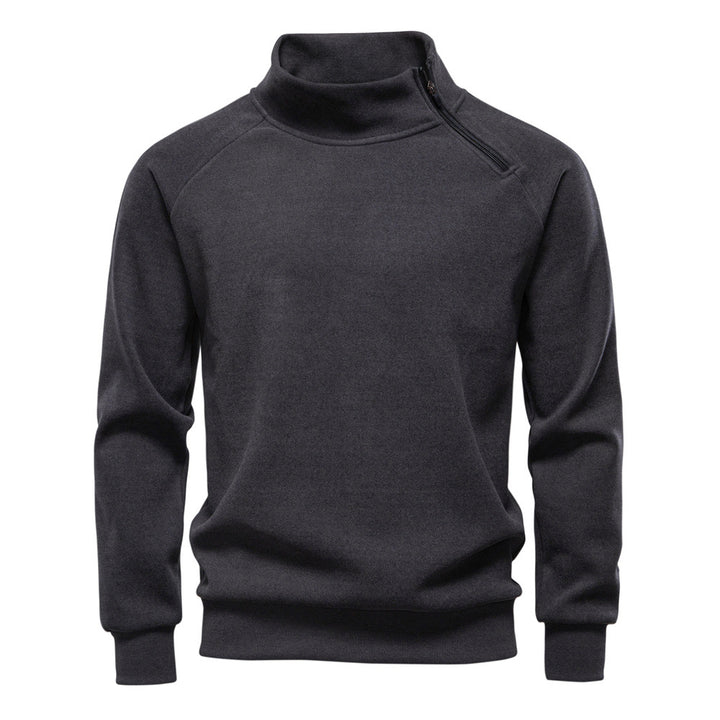 Men’s Stand Collar Fleece Pullover Sweatshirt