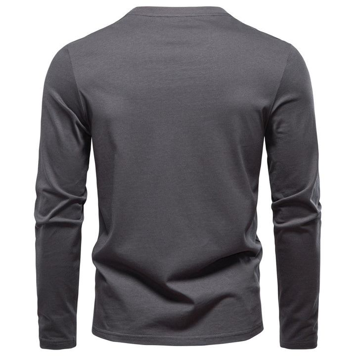 Men’s Casual Buttoned Henley Long-Sleeve T-Shirt
