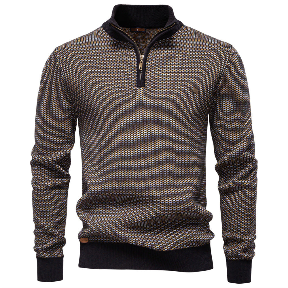 Thickened Sweater Half Zip Collar Casual Sweater For Men - Ahaselected