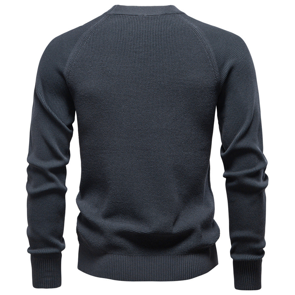 Men's Casual Sweater Solid Color Sweater - Ahaselected
