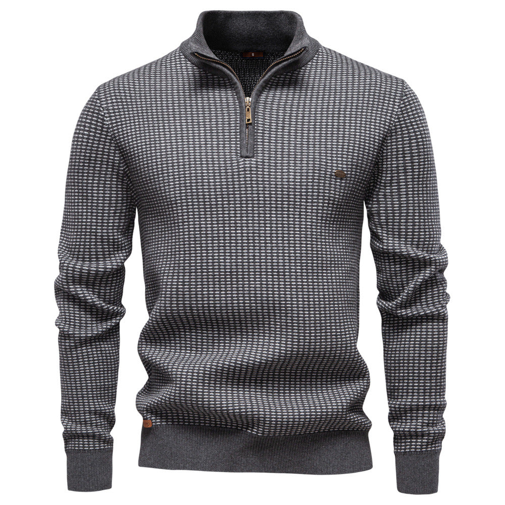 Thickened Sweater Half Zip Collar Casual Sweater For Men - Ahaselected