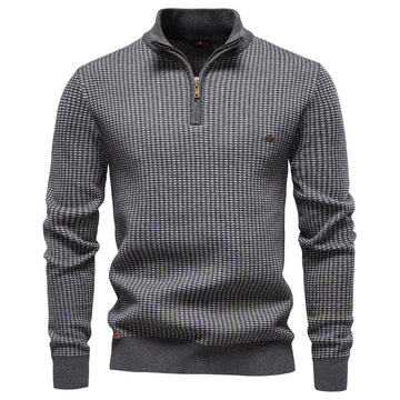 Men’s Textured Half-Zip Mock Neck Sweater