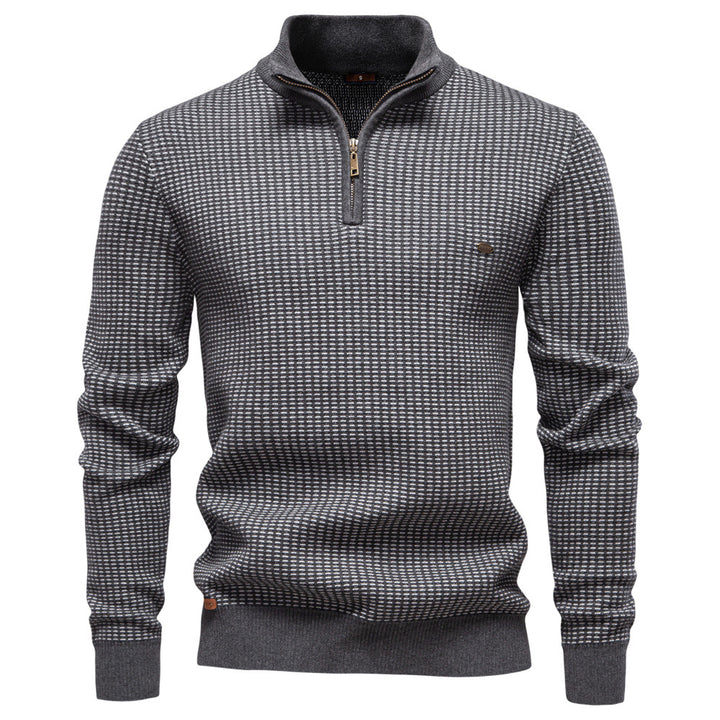 Men’s Textured Half-Zip Mock Neck Sweater
