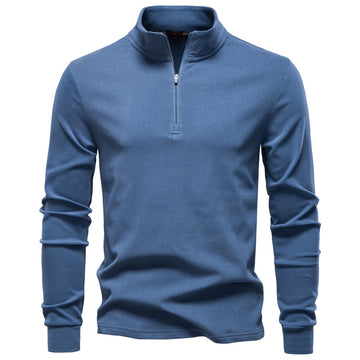 Men’s Basic Warm Thermal Fleece Half-Zip Mock Neck Top