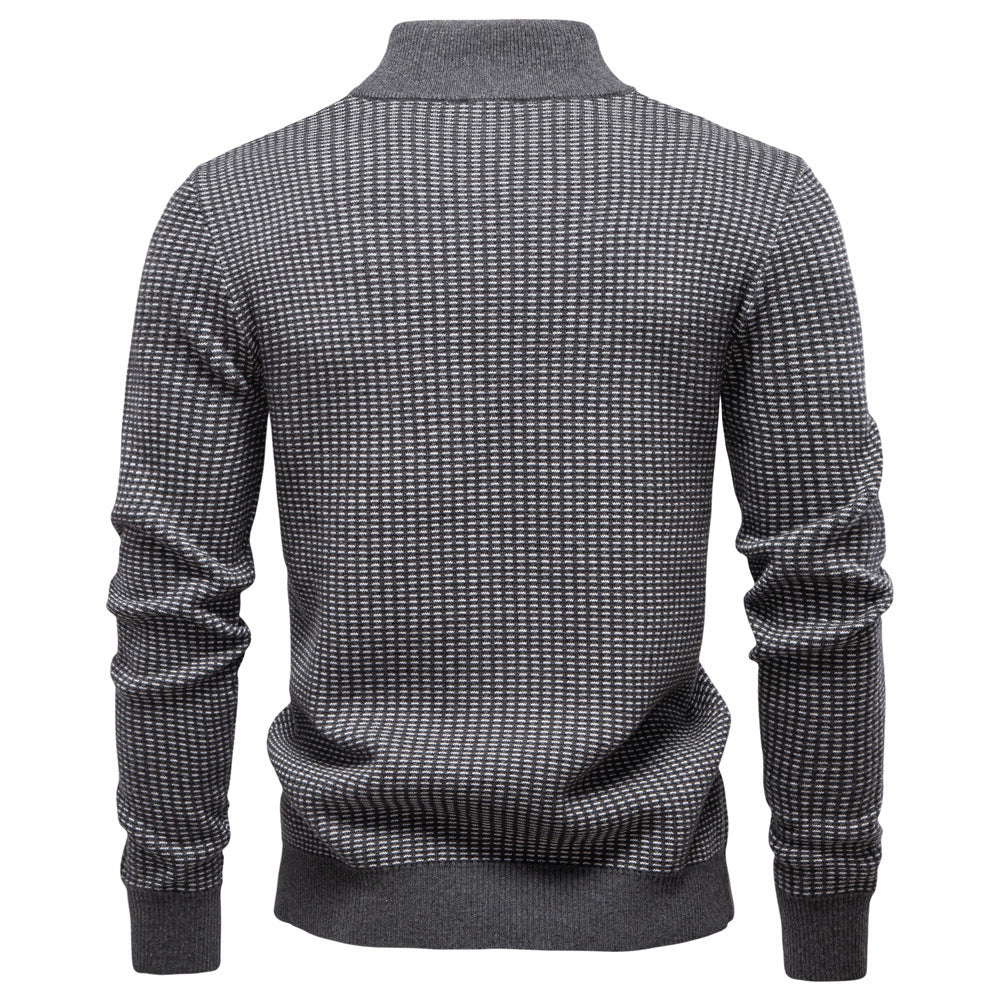 Thickened Sweater Half Zip Collar Casual Sweater For Men - Ahaselected
