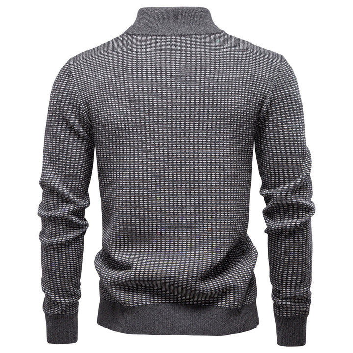 Men’s Textured Half-Zip Mock Neck Sweater