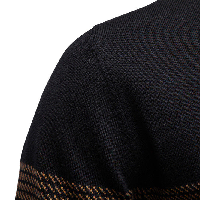 Men's Casual Half-Zip Top With Vertical Collar - Ahaselected