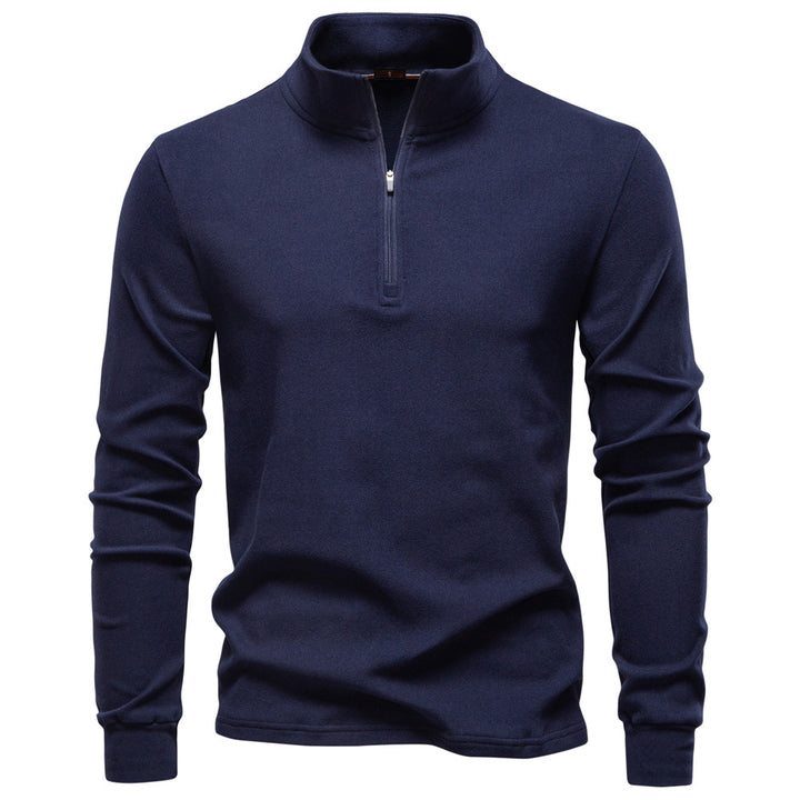 Men’s Basic Warm Thermal Fleece Half-Zip Mock Neck Top