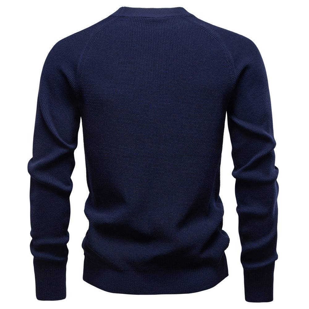 Men's Casual Sweater Solid Color Sweater - Ahaselected