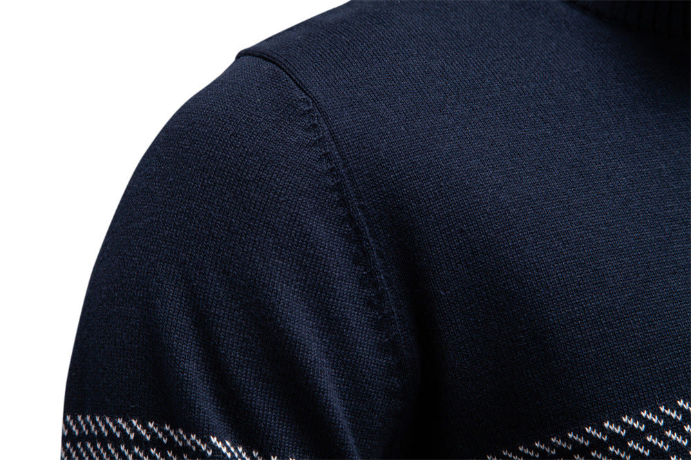 Men's Casual Half-Zip Top With Vertical Collar - Ahaselected