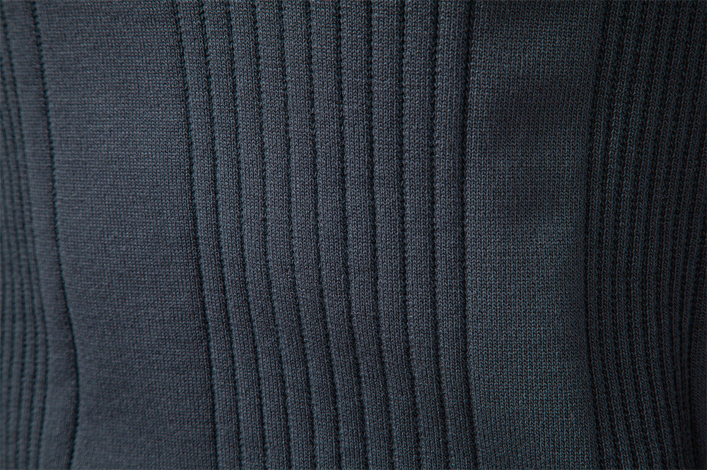 Sweater Polo Half Zip Knitted Sweater Men's - Ahaselected