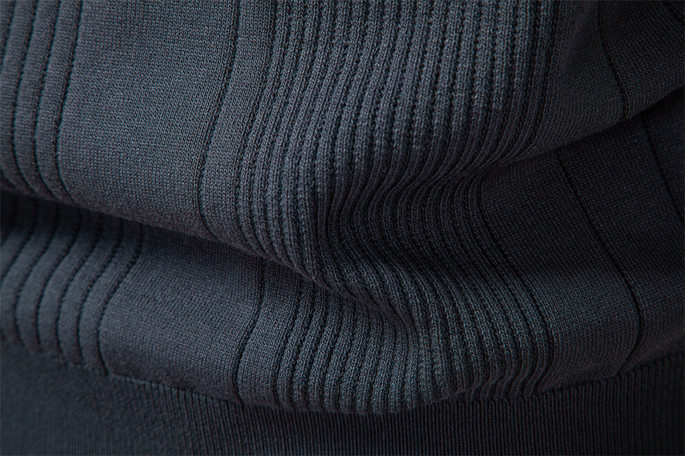 Sweater Polo Half Zip Knitted Sweater Men's - Ahaselected