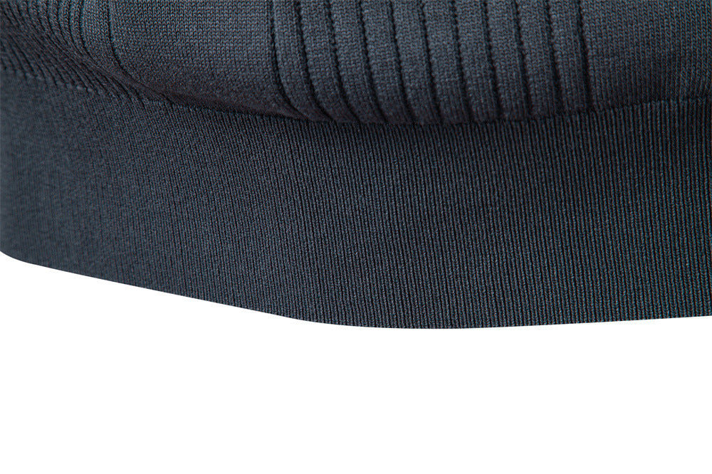 Sweater Polo Half Zip Knitted Sweater Men's - Ahaselected