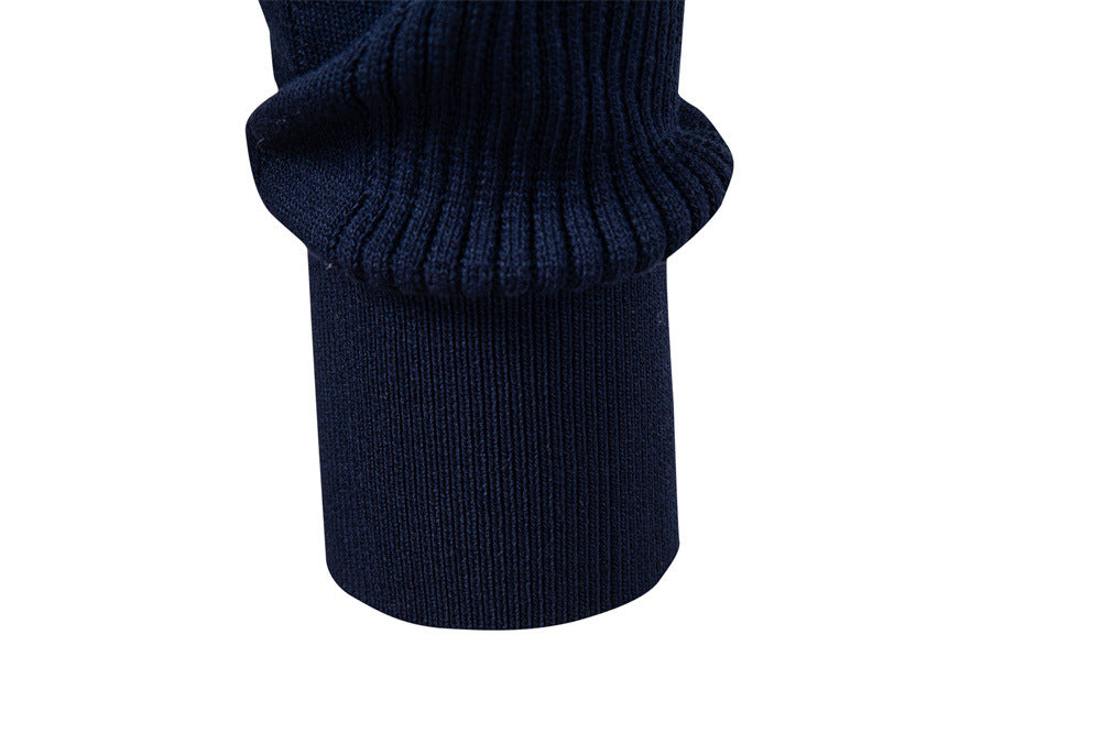 Sweater Polo Half Zip Knitted Sweater Men's - Ahaselected