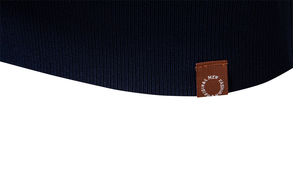 Sweater Polo Half Zip Knitted Sweater Men's - Ahaselected