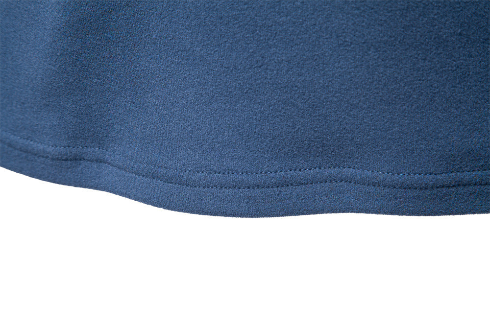 Men's Half-Zip Long-Sleeved Fleece With Vertical Collar - Ahaselected