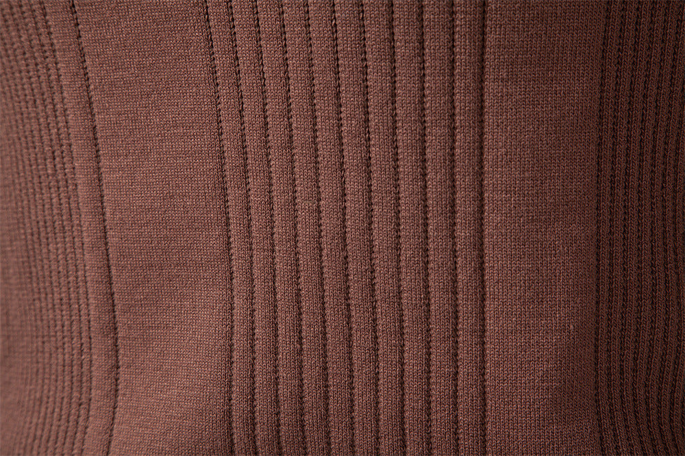 Sweater Polo Half Zip Knitted Sweater Men's - Ahaselected