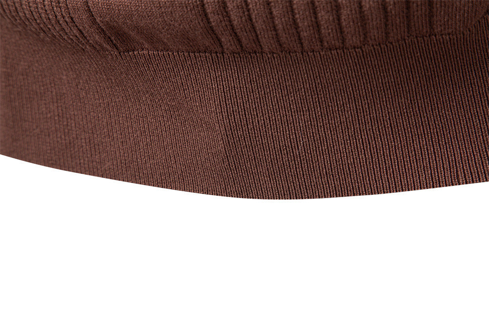 Sweater Polo Half Zip Knitted Sweater Men's - Ahaselected